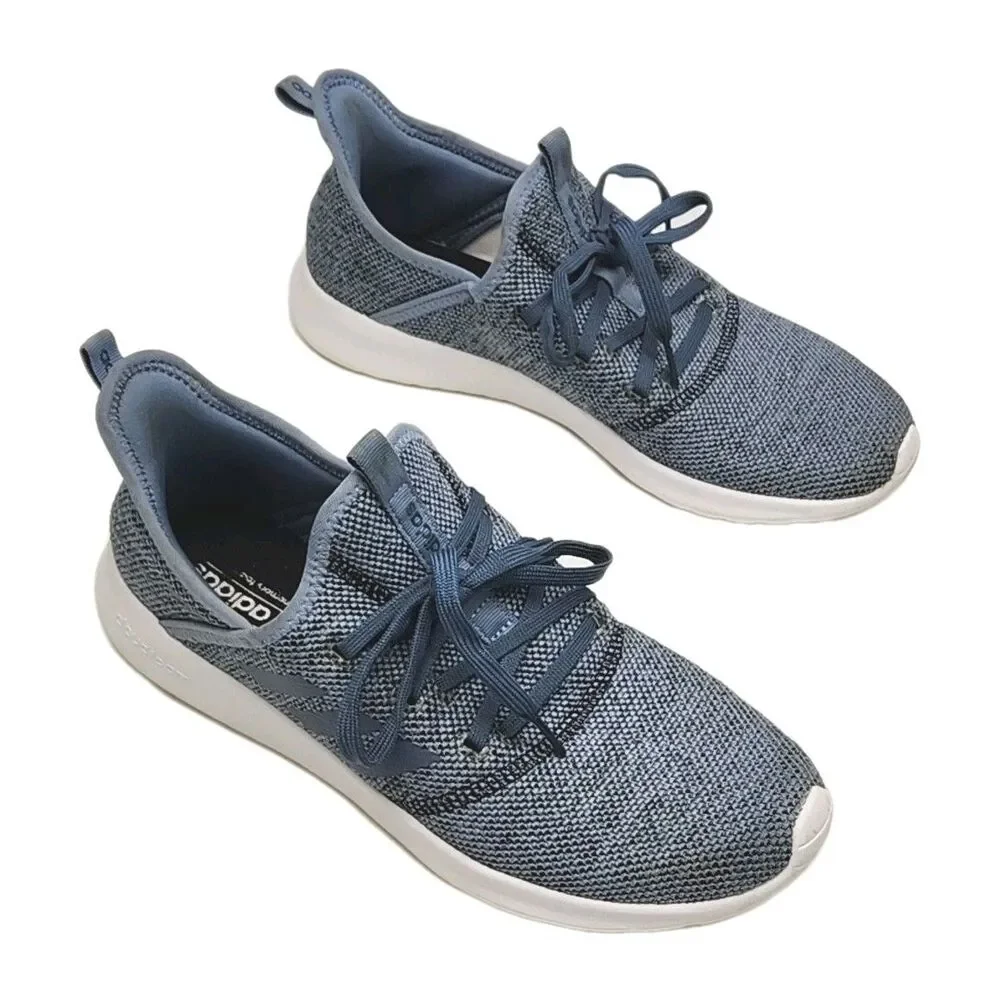 Adidas Cloudfoam Pure Sneaker Blue Running Shoe Slip-On Womens Size 10 B43628